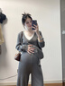 革曼孕婦裝秋季套裝2025大碼時(shí)尚外穿高級感孕婦上衣褲子春秋款兩件套 灰色套裝 L(建議115-130斤) 曬單實(shí)拍圖