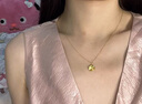 老鳳祥黃金項鏈女款足金四葉草純金吊墜套鏈七夕情人節禮物送女朋友老婆 【今/次日達】足金吊墜約0.3g*禮盒*賀卡 曬單實(shí)拍圖