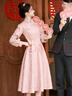 塞德勒粉色旗袍敬酒服新娘訂婚禮服新中式宴會(huì )結婚晚禮服秋冬長(cháng)袖連衣裙 粉色 XXL（建議126-135斤） 曬單實(shí)拍圖