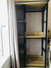 捷順行衣柜簡(jiǎn)易家用臥室小型布衣櫥全鋼架加厚結實(shí)耐用出租房用柜子 黑架+灰色雪芙尼布簾(貨上樓 長(cháng)100寬45高200加厚加粗鋼架 曬單實(shí)拍圖