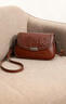 BOYPOLE頭層牛皮手拿包真皮包包小方包便攜女士百搭精致小方包手提包 焦糖色 曬單實(shí)拍圖