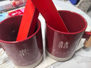 CKULH德國結婚牙刷杯子套裝牙杯一對紅色漱口杯陪嫁洗漱杯牙缸牙刷 (贈牙刷一對)滿(mǎn)心歡囍木柄對杯 曬單實(shí)拍圖