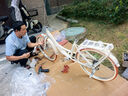 飛鴿（FLYING PIGEON）自行車(chē)成人通勤車(chē)自行車(chē)學(xué)生單車(chē)成人自行車(chē)通勤自行車(chē)女士自行車(chē) 高配奶油米|6速|(zhì)輻條輪+禮包 24寸適合150-170cm 曬單實(shí)拍圖