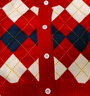 拉夏貝爾拉夏貝爾女童春秋開(kāi)衫毛衣新款兒童格紋針織衫上衣男寶寶洋氣外套 三色菱 120 建議身高111-120cm 曬單實(shí)拍圖