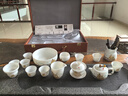 功夫茶具2025新款羊脂玉瓷套裝辦公堆金工藝輕奢高端大氣整套送禮 羊脂玉- 一帆風(fēng)順-蓋碗10件套+禮盒 曬單實(shí)拍圖