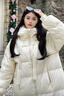 矜持范棉服女2025新款棉襖女冬季棉衣寬松韓系面包保暖過膝加厚長款百搭 米白色 M 建議80-120斤 曬單實拍圖