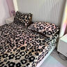 LUOLAI羅萊出品加厚兔毛絨床笠單件冬季新款加絨保暖床墊保護套席夢(mèng)思 豹紋(卡其） 單床笠 120cm*200cm 曬單實(shí)拍圖