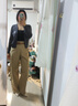 優(yōu)衣庫女裝精紡美利奴羊毛羅紋圓領針織短開衫/25秋冬新款478336 07 青灰色 XL /165/92A 曬單實拍圖