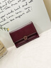 CADUNI KAISER牛皮女士錢(qián)包大容量短款手拿包學(xué)生折疊迷你零錢(qián)包多功能錢(qián)夾票夾 酒紅 時(shí)尚百搭高顏值洋氣皮夾 曬單實(shí)拍圖