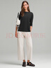 lululemon丨Relaxed-Fit 女士寬松剪裁船型領口長袖 T 恤 LW3IOJS 黑色 XS /4 曬單實拍圖