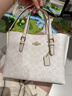 蔻馳（COACH）【品牌直供】女士MOLLIE25中號手提單肩包白色CV965 曬單實(shí)拍圖