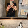 拉夏貝爾半高領(lǐng)短袖T恤女春秋薄款修身內搭上衣氣質(zhì)半袖打底衫 黑色 M 曬單實(shí)拍圖