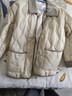 雪中飛輕薄羽絨服女短款新款拼接撞色翻領(lǐng)秋冬菱格襯衫領(lǐng)保暖外套 草綠 L (165) 曬單實(shí)拍圖