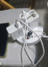 圓盤(pán)桌面多功能插座帶線(xiàn)插板帶USB接口手機充電插頭接線(xiàn)板排插 圓盤(pán)3位帶USB+1.8米 曬單實(shí)拍圖