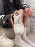 COSMICKISS厚底小白鞋子女秋季新款百搭潮流板鞋休閑輕便時尚學生運動鞋子 白色【36碼】 曬單實拍圖