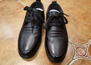 紅蜻蜓男鞋平底秋冬牛皮休閑鞋男圓頭商務(wù)正裝皮鞋男WTA306871黑色42 曬單實(shí)拍圖