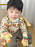 察今冬季可愛(ài)手套女小學(xué)生兔子針織五指防寒毛線(xiàn)加厚保暖兒童卡通手套 粉紫 曬單實(shí)拍圖