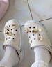 卡駱馳（CROCS）洞洞鞋貝雅卡駱班輕便耐磨一腳蹬休閑鞋|205089 白/深藍-126 40 (250mm) 曬單實(shí)拍圖