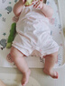 babylove嬰兒連體衣春秋純棉長(cháng)袖奶白波點(diǎn)男女寶寶哈衣居家爬服休閑外出服 奶白 80cm 曬單實(shí)拍圖