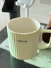 拜杰陶瓷豎紋馬克馬克杯陶瓷杯咖啡杯早餐杯牛奶大容量杯子400ml 曬單實(shí)拍圖