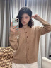 斐特瑪2025秋季新款韓系設計感毛衣外套女百搭小花朵刺繡單排扣針織開(kāi)衫 卡其 M 【適合95-115斤】 曬單實(shí)拍圖