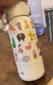 孕貝便攜式恒溫杯F18Y 恒溫水壺燒水杯嬰兒外出沖奶恒溫水杯500ml 曬單實(shí)拍圖