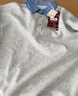初語(yǔ)拼接假兩件襯衫衛衣女25春秋新款知識分子時(shí)尚polo領(lǐng)上衣情侶 銀花灰 L 曬單實(shí)拍圖