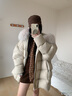 COCO LIMITED云朵大被子防潑水超蓬松0壓感 進(jìn)口貉子毛領(lǐng)安心95白鵝絨羽絨服 杏仁奶霜 XS 曬單實(shí)拍圖