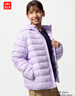 優(yōu)衣庫童裝男女童PUFFTECH空氣棉服可機洗連帽外套排骨棉服478123 71 淺藍紫色 130 曬單實(shí)拍圖