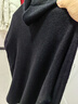 恒源祥（HYX）堆堆領(lǐng)無(wú)縫一體超細羊毛衫女100純羊毛打底衫薄款高領(lǐng)毛衣 黑色 XL 曬單實(shí)拍圖
