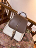 妙麗牛皮雙肩包女初中高中學(xué)生書(shū)包大容量旅游旅行背包生日禮物送女友 曬單實(shí)拍圖