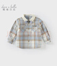 戴維貝拉（DAVE＆BELLA）兒童新款襯衫學(xué)院風(fēng)男童襯衣小童衣服男寶寶春裝純棉格子上衣 藍色格【現貨】 130 cm（建議身高120-130cm） 曬單實(shí)拍圖