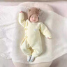 迪士尼（Disney）新生兒連體衣純棉春秋冬季初生寶寶嬰幼兒衣服夾棉保暖哈衣爬行服 黃小熊+黃鯨魚  2件 三層保暖夾 59cm 曬單實拍圖