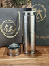 宜樂(lè )舒【日本品牌】一鍵開(kāi)蓋保溫杯男款大容量陶瓷內膽泡茶杯車(chē)載水杯 冰晶藍【內外純鈦+高檔禮裝】500ml 曬單實(shí)拍圖