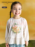 Teenie Weenie  Kids小熊童裝25年女寶寶蕾絲裙式印花熊柔棉長(cháng)袖T恤 米白色 100 cm 曬單實(shí)拍圖
