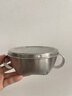 onlycook316兒童輔食飯碗 帶蓋帶把手雙耳湯碗不銹鋼雙層寶寶餐具-大號 曬單實(shí)拍圖