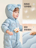 迷你巴拉巴拉【迷你小蛋仔】嬰兒羽絨服三防連體羽絨服男女童寶寶連體衣 蜜糖黃31214 -白鴨絨 (帶帽) 100 CM 2-4歲 曬單實(shí)拍圖