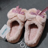 DFBK甜美蝴蝶結棉拖鞋女冬季2025新款踩屎感室內家居保暖加絨毛毛棉拖 粉色【毛絨絨蝴蝶結】 36 37 曬單實(shí)拍圖