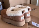UGG秋季女士茸茸毛鞋領(lǐng)厚底懶人毛毛鞋 1166733CHE|栗色 38 曬單實(shí)拍圖