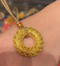 胖東來品質(zhì)金包銀平安扣吊墜古法圓圈鏤空項(xiàng)鏈掛墜鎖骨鏈毛衣鏈 鏤空款平安扣(包金0.2g)送繩子   約20g 曬單實(shí)拍圖
