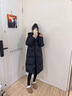 VHLK輕奢潮牌女裝羽絨服女2025冬季新款中長(cháng)款白鴨絨保暖加厚連帽外套 黑色 M (120-140斤左右) 曬單實(shí)拍圖