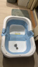 小哈倫 嬰兒洗澡盆浴桶可對折浴盆坐躺寶寶可折疊幼兒新生兒洗浴亞瑟藍 曬單實(shí)拍圖