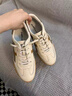 ZHR休閑鞋女潮流舒適輕便女鞋真牛皮拼色軟底運動(dòng)鞋女 A113 米棕 37 曬單實(shí)拍圖