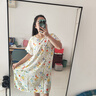 棉綢睡裙女夏薄款2025新款睡衣韓版甜美少女網(wǎng)紅家居外穿裙子QM 白底彩花2301 均碼 (90-140斤內穿) 曬單實(shí)拍圖