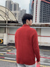 名創(chuàng  )優(yōu)品（MINISO）加絨毛衣男秋冬不易起球加厚保暖內搭打底衫男士線(xiàn)衣半高領(lǐng)針織衫 【一體絨半高領(lǐng)】酒紅 XL 180(體重140-160斤) 曬單實(shí)拍圖
