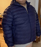 羅蒙（ROMON）秋冬男裝羽絨服加肥大碼立領(lǐng)連帽300斤寬松輕薄款特大號顯瘦潮胖 藏青-連帽 7XL (235-255斤) 曬單實(shí)拍圖