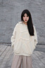 莜仙格重磅/美式設計感連帽衛衣女秋冬寬松慵懶港風(fēng)上衣ins外套加絨加厚 淺奶杏-常規款 XL 建議 115-130斤 曬單實(shí)拍圖