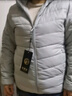 雅鹿羽絨服女士輕薄秋羽絨連帽簡(jiǎn)約純色修身保暖短款外套 淺灰 170  曬單實(shí)拍圖