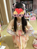 安妮優(yōu)兒中秋節女童漢服連衣裙中國風(fēng)兒童唐裝古風(fēng)超仙公主裙 粉色 130 曬單實(shí)拍圖