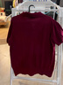 MARIUS“高爾夫”短袖小翻領(lǐng)套衫毛衣時(shí)尚休閑百搭不規則針織衫 石榴紅 L 曬單實(shí)拍圖